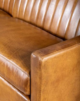 Coyote Saddle Leather Sofa