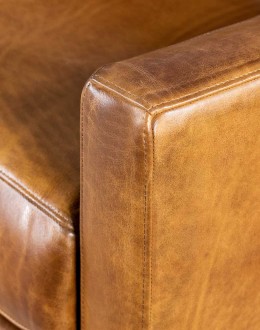 Coyote Saddle Leather Sofa
