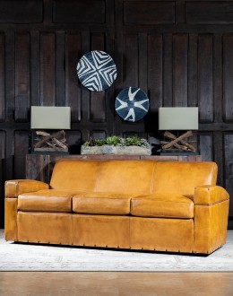 Denver Leather Sofa small modern style tan leather sofa,sofa with saddle leather
