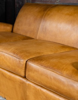 Denver Leather Sofa small modern style tan leather sofa,sofa with saddle leather