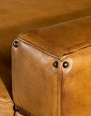 small modern style tan leather sofa,sofa with saddle leather