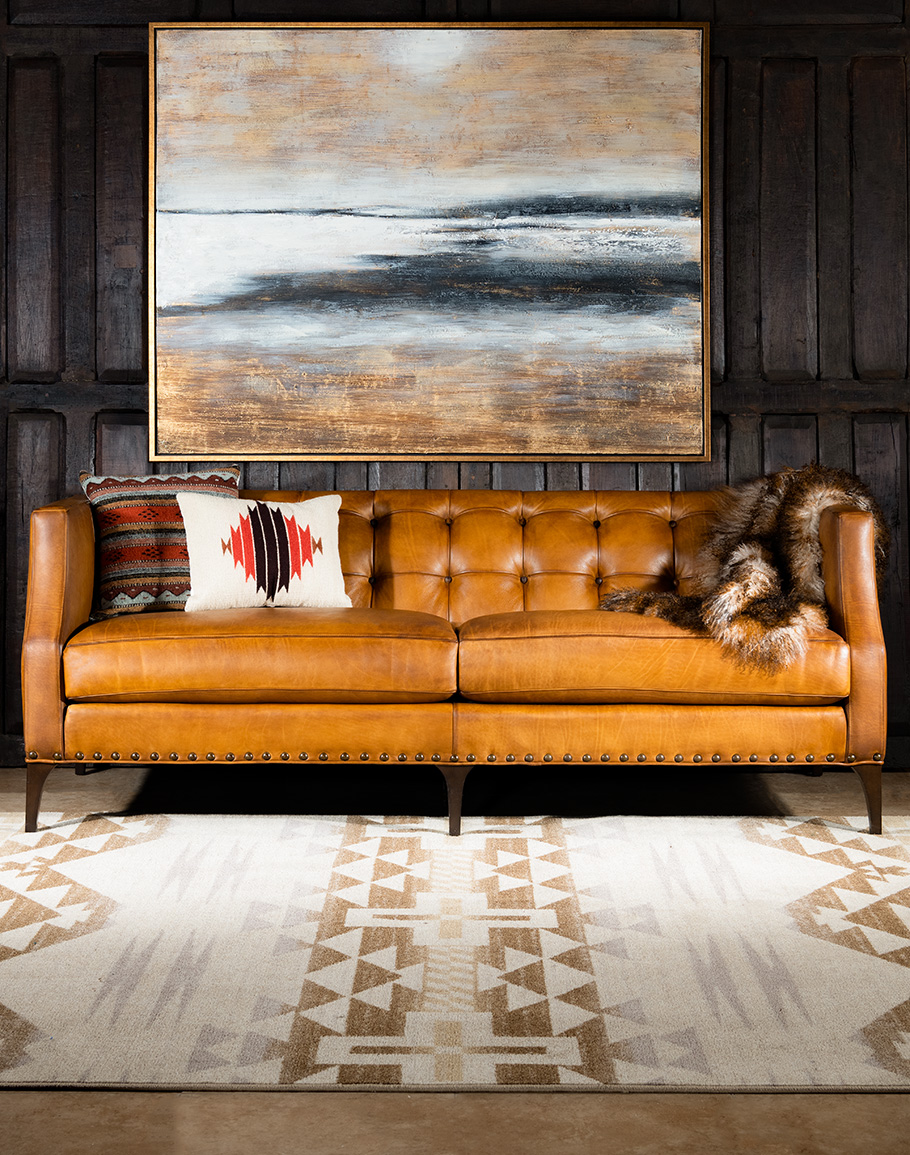 accu Integraal Drijvende kracht Hampton Tufted Leather Sofa | American Made - Adobe Inte ...