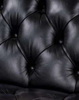 Kingston Black Tufted Leather Sofa