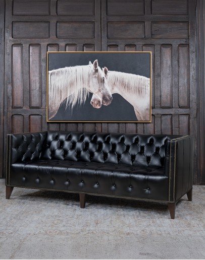 Kingston Black Tufted Leather Sofa Kingston Black Tufted Leather Sofa