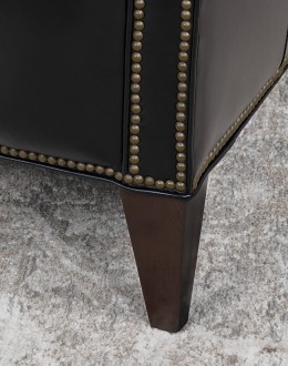 Kingston Black Tufted Leather Sofa