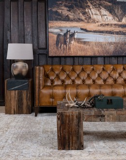 Kingston Tufted Leather Sofa