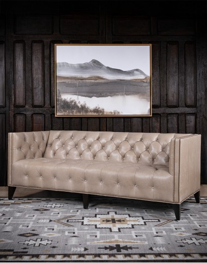 Kingston Ivory Chesterfield Leather Sofa