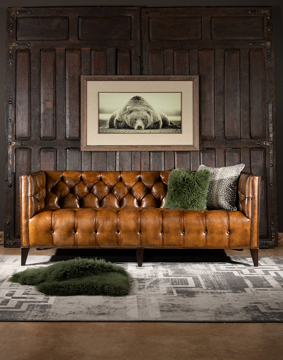 Permuta Eficacia exhaustivo Kingston Tufted Leather Sofa | Fine Furniture | Modern Rustic ...
