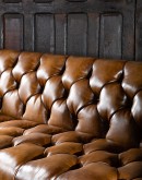 modern rustic style tufted tan leather sofa