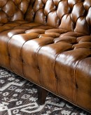 modern rustic style tufted tan leather sofa