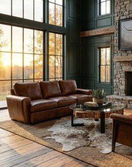Malibu Mocha Leather Sofa