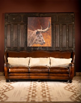 high end western style leather sofa with camel back,ranch style sofa with saddle leather