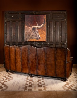 high end western style leather sofa with camel back,ranch style sofa with saddle leather