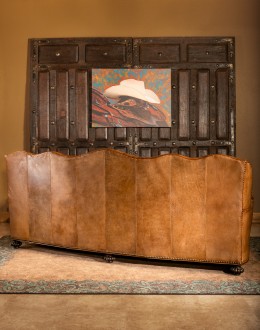 high end western style leather sofa with camel back,ranch style sofa with saddle leather