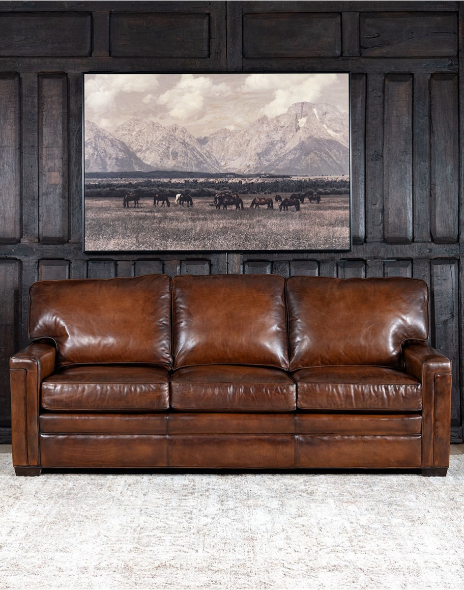 Nevada Brown Leather Sofa