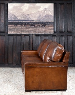 Nevada Brown Leather Sofa