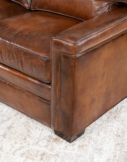 Nevada Brown Leather Sofa