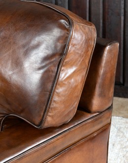 Nevada Brown Leather Sofa