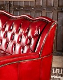 high end red leather sofa with tufted back,red leather chesterfield sofa