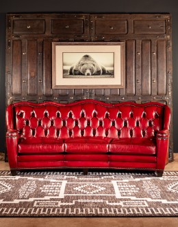 high end red leather sofa with tufted back,red leather chesterfield sofa