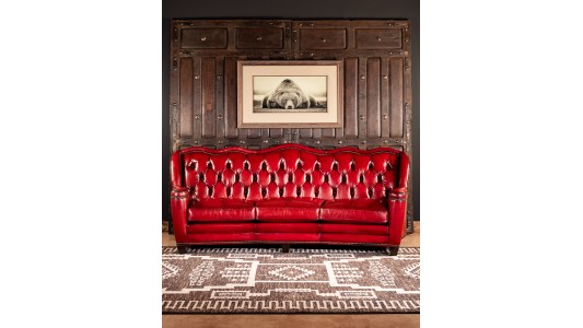 Oakley Red Leather Sofa, Fine Furniture