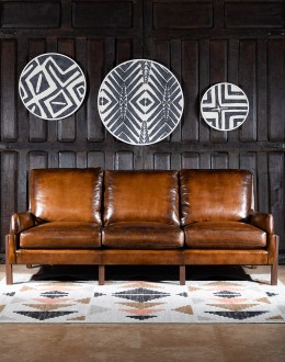 Modern Rustic Style Leather Sofa mountain modern leather sofa with exposed wood arms