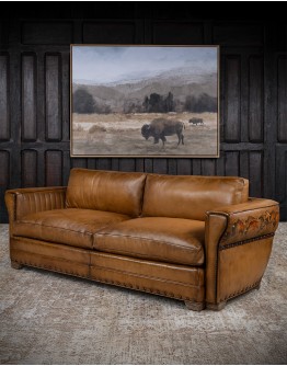 Painted Bison Leather Sofa