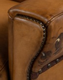 Painted Bison Leather Sofa Painted Bison Leather Sofa