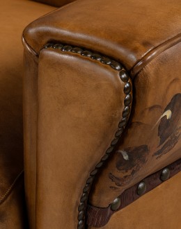 Painted Bison Leather Sofa