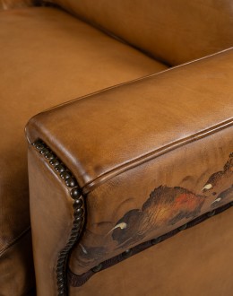 Painted Bison Leather Sofa
