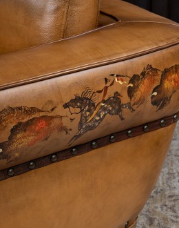 Painted Bison Leather Sofa