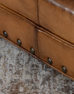 Painted Bison Leather Sofa