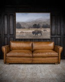 Painted Bison Leather Sofa Painted Bison Leather Sofa