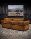 Painted Bison Leather Sofa Painted Bison Leather Sofa