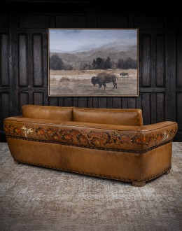 Painted Bison Leather Sofa
