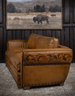 Painted Bison Leather Sofa