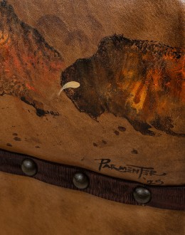 Painted Bison Leather Sofa