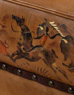 Painted Bison Leather Sofa