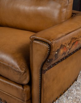 Painted Bison Leather Sofa