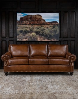 Prescott Brown Leather Sofa