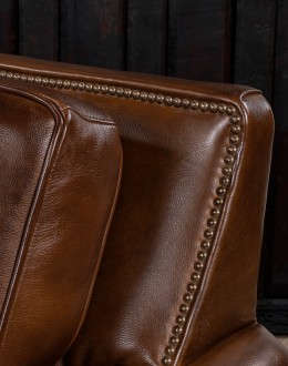 Prescott Brown Leather Sofa