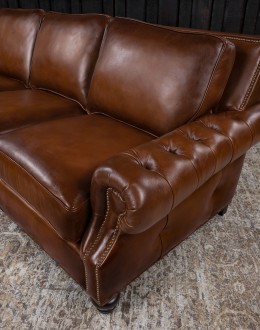Prescott Brown Leather Sofa