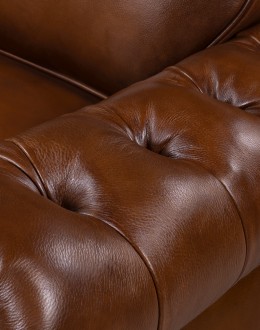 Prescott Brown Leather Sofa