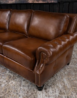 Prescott Brown Leather Sofa