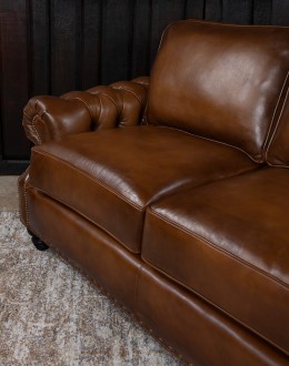 Prescott Brown Leather Sofa