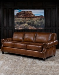 Prescott Brown Leather Sofa