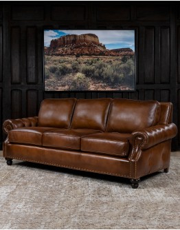 Prescott Brown Leather Sofa