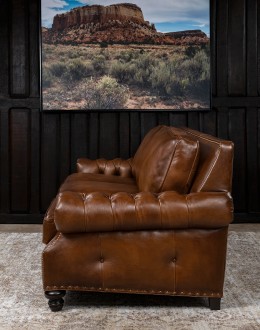 Prescott Brown Leather Sofa