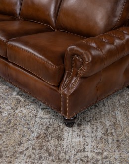 Prescott Brown Leather Sofa