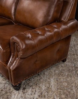 Prescott Brown Leather Sofa